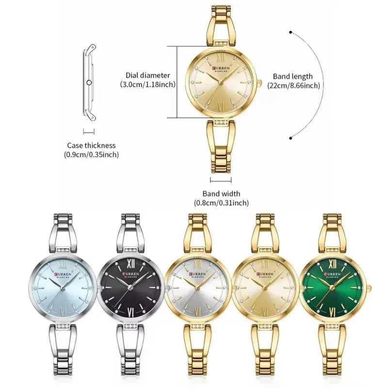 Reloj Curren Dama Color / DORADO Y VERDE